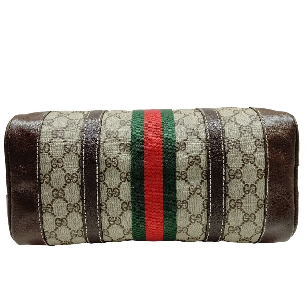 565315G V Gucci Satchel Bag Sherry Line Brown PVC - Picture 4 of 9